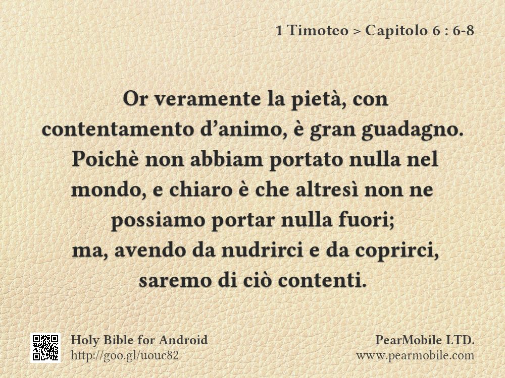 1 Timoteo, Capitolo 6:6-8